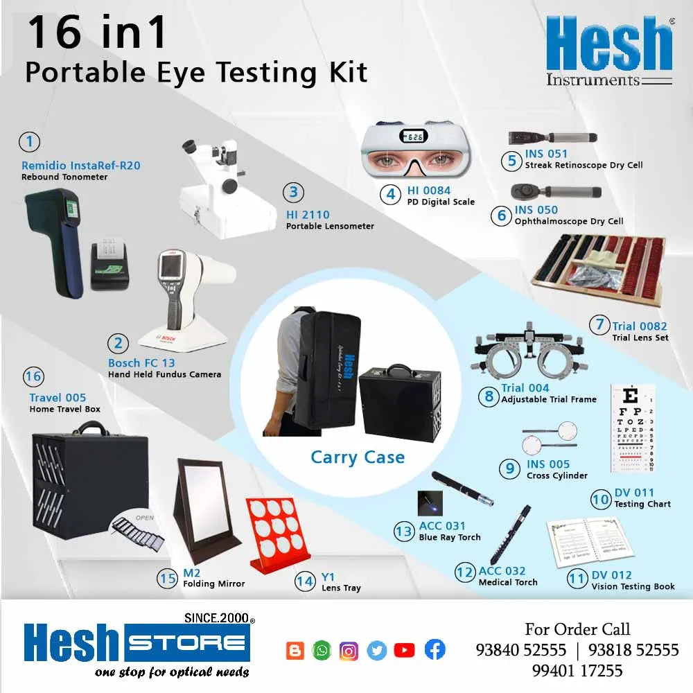 16 in 1 - Portable Eye Testing Kit - Heshstore.in