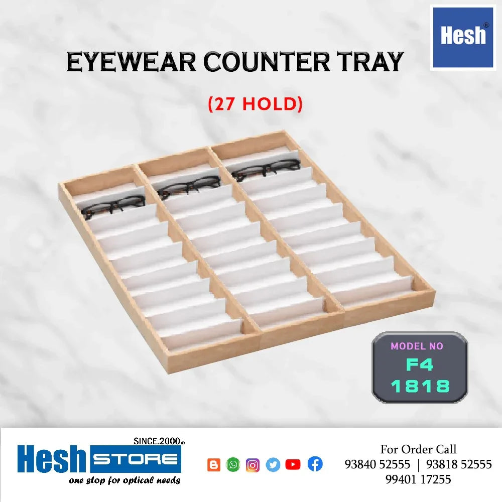 Pine Wood Counter Tray TRIPELS - F4 - Heshstore.in