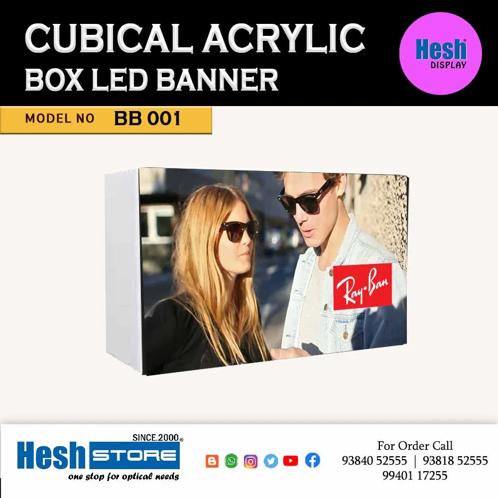 Cubical Acrylic Box Banner - BB 001 - Heshstore.in