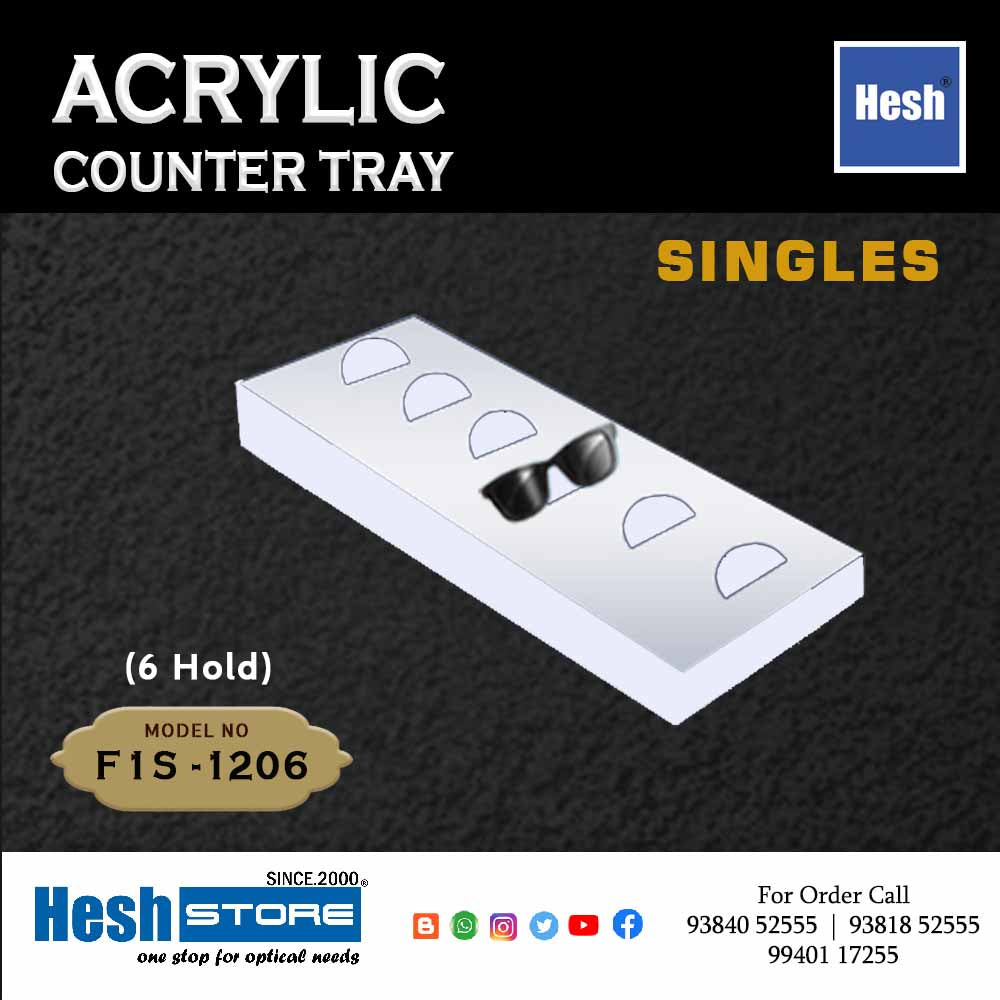 Acrylic Counter Tray SINGLES - F1