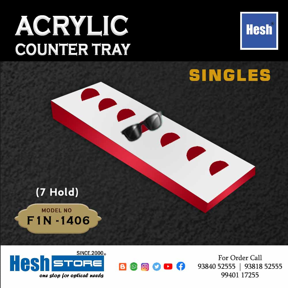 Acrylic Counter Tray SINGLES - F1