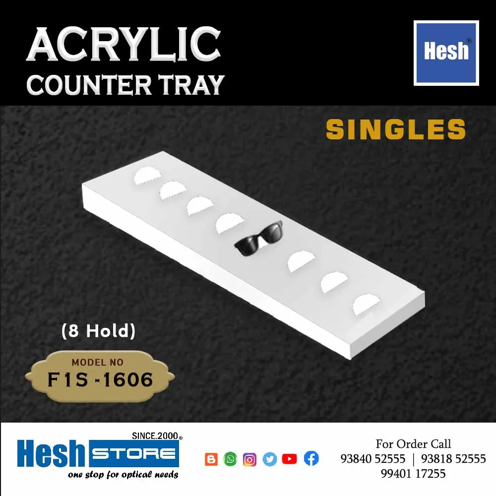 Acrylic Counter Tray SINGLES - F1 - Heshstore.in