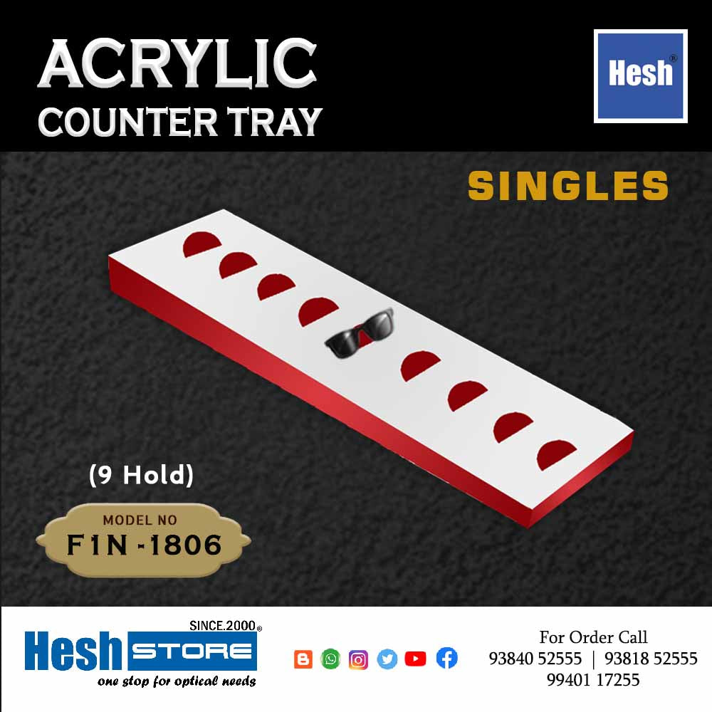 Acrylic Counter Tray SINGLES - F1