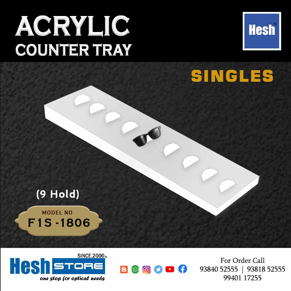 Acrylic Counter Tray SINGLES - F1