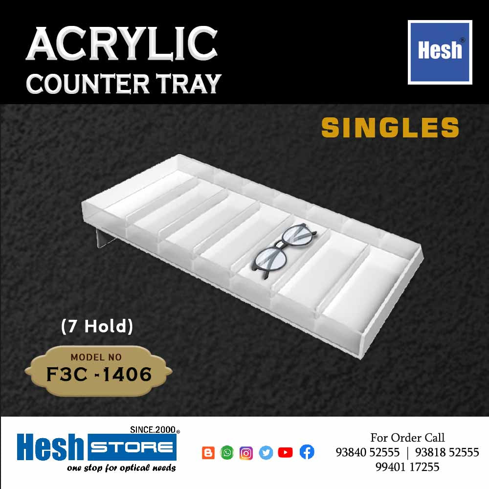 Acrylic Counter Tray SINGLES - F3