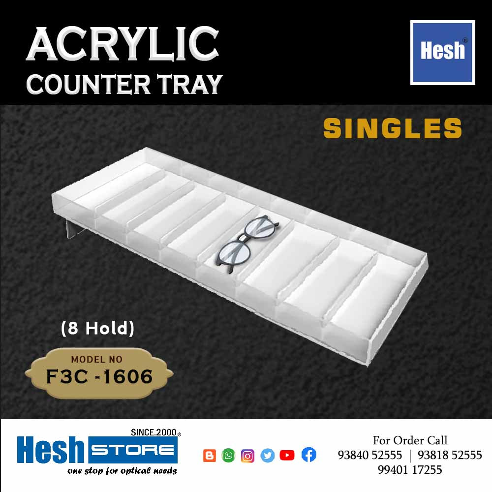 Acrylic Counter Tray SINGLES - F3