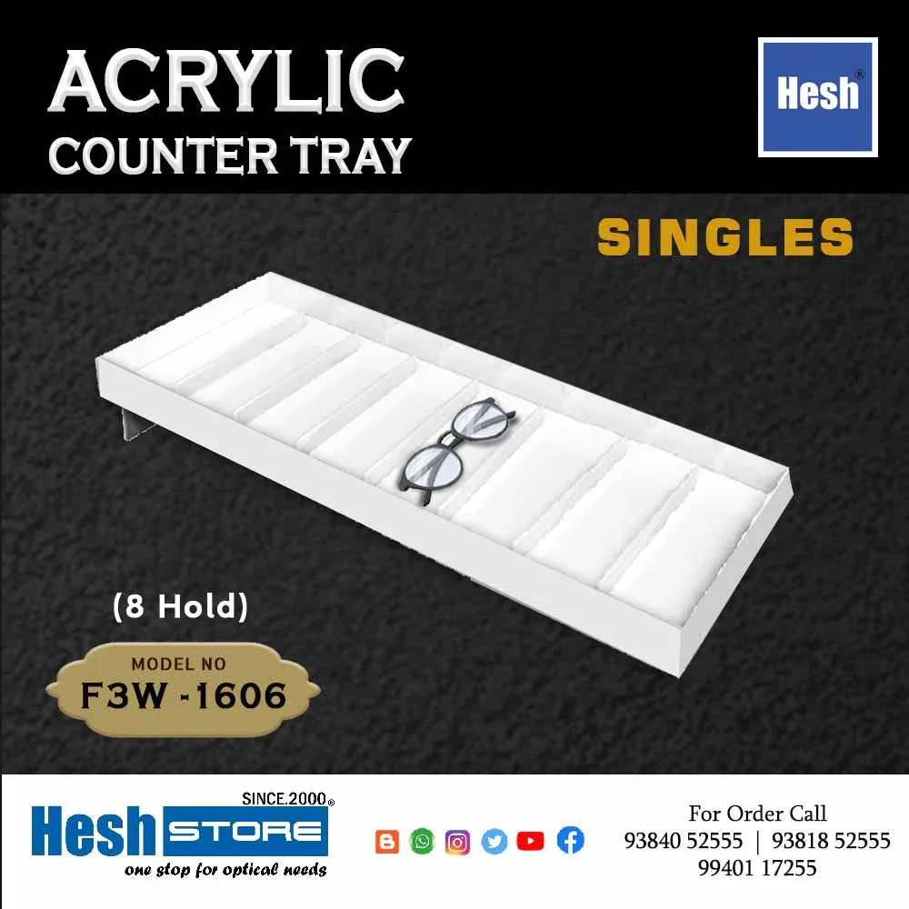 Acrylic Counter Tray SINGLES - F3 - Heshstore.in