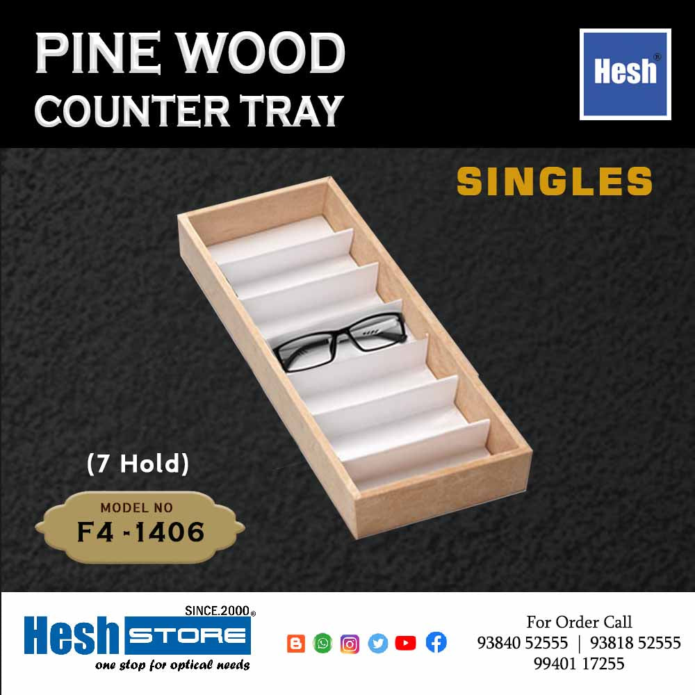 Pine Wood Counter Tray SINGLES - F4