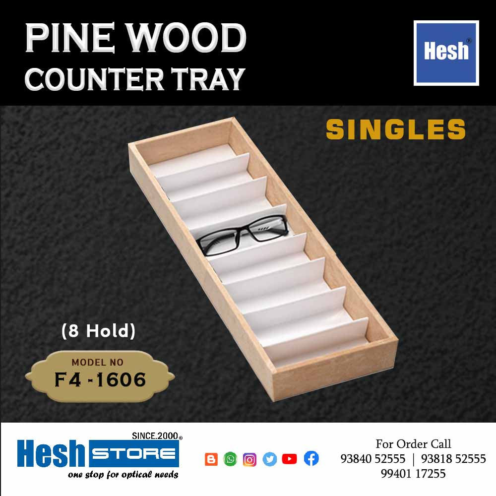 Pine Wood Counter Tray SINGLES - F4