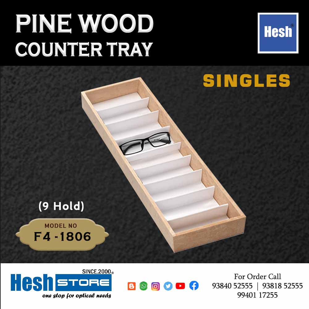 Pine Wood Counter Tray SINGLES - F4