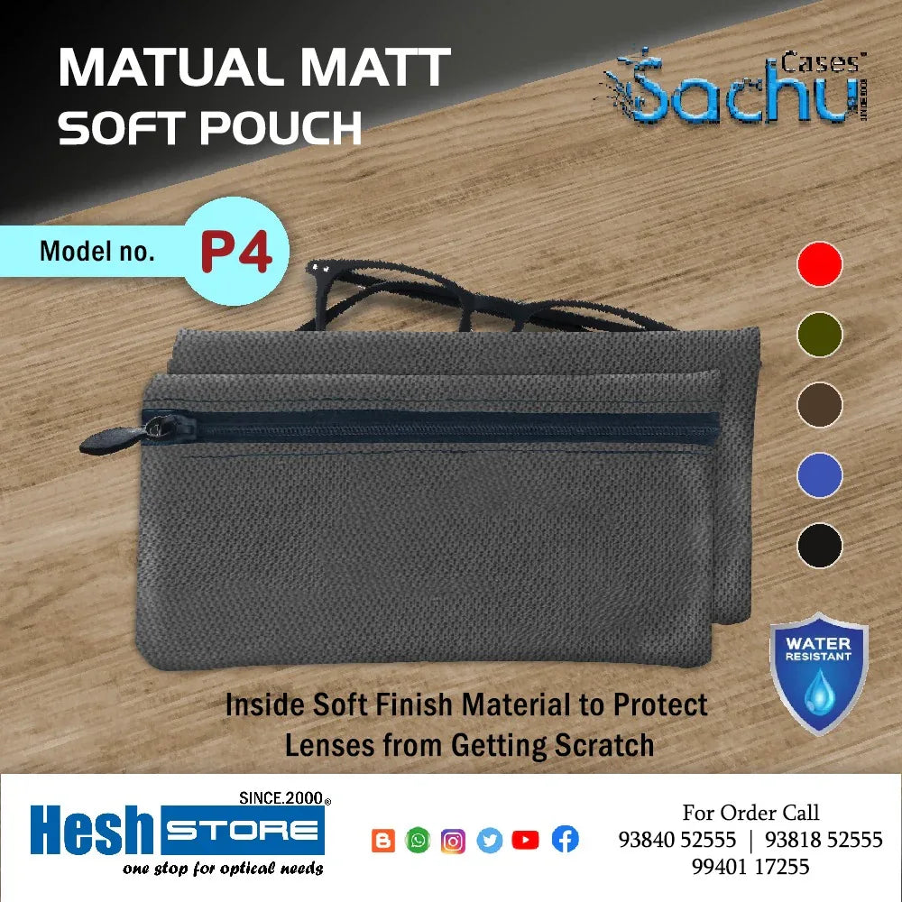 eyewear Front Zip Soft Pouch - P4 - Heshstore.in