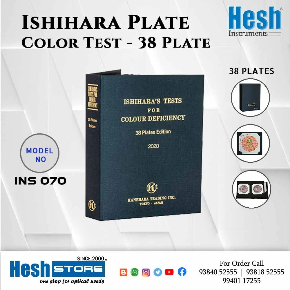 Ishihara Plate Color Test Book - 38 Plates - INS 070 - Heshstore.in