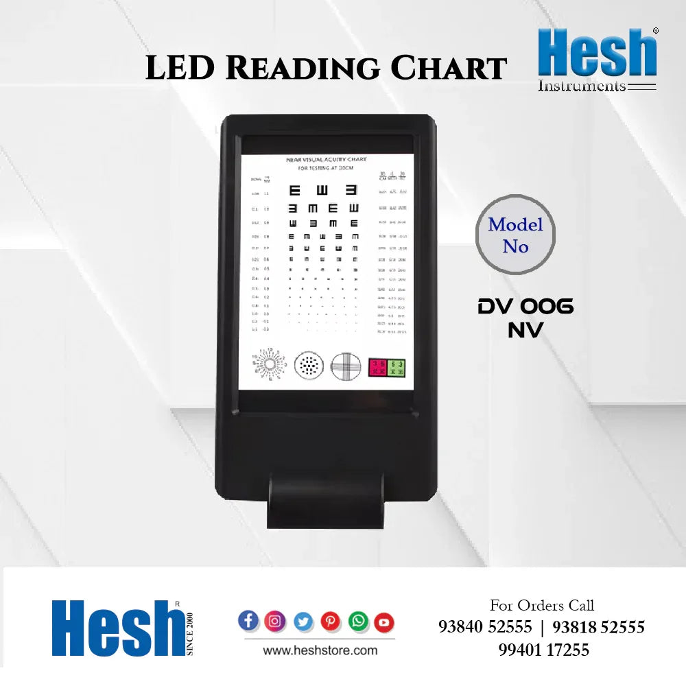 Led Vision Testing Reading Chart - DV 006 NV LED - Heshstore.in
