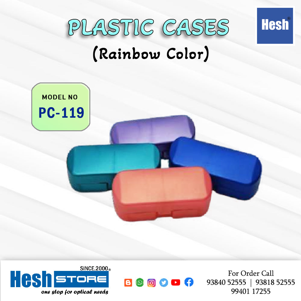 PLASTIC SPECS BOX RAINBOW COLOR