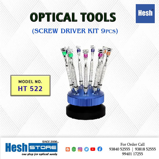 Screw Driver 9 Pcs Set - HT 522 - Heshstore.in