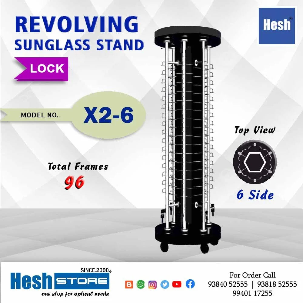 Revolving Floor Stand - X2 - 6 Rod - Heshstore.in