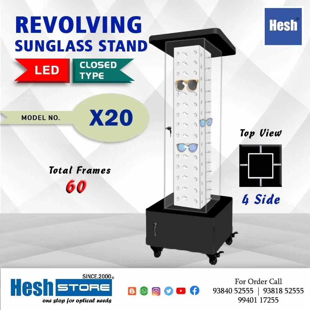 LED Revolving Floor Stand - CLOSE TYPE - X20 - Heshstore.in