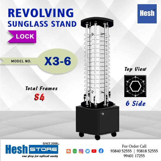 Revolving Floor Stand - X3 - 6 Rod - Heshstore.in