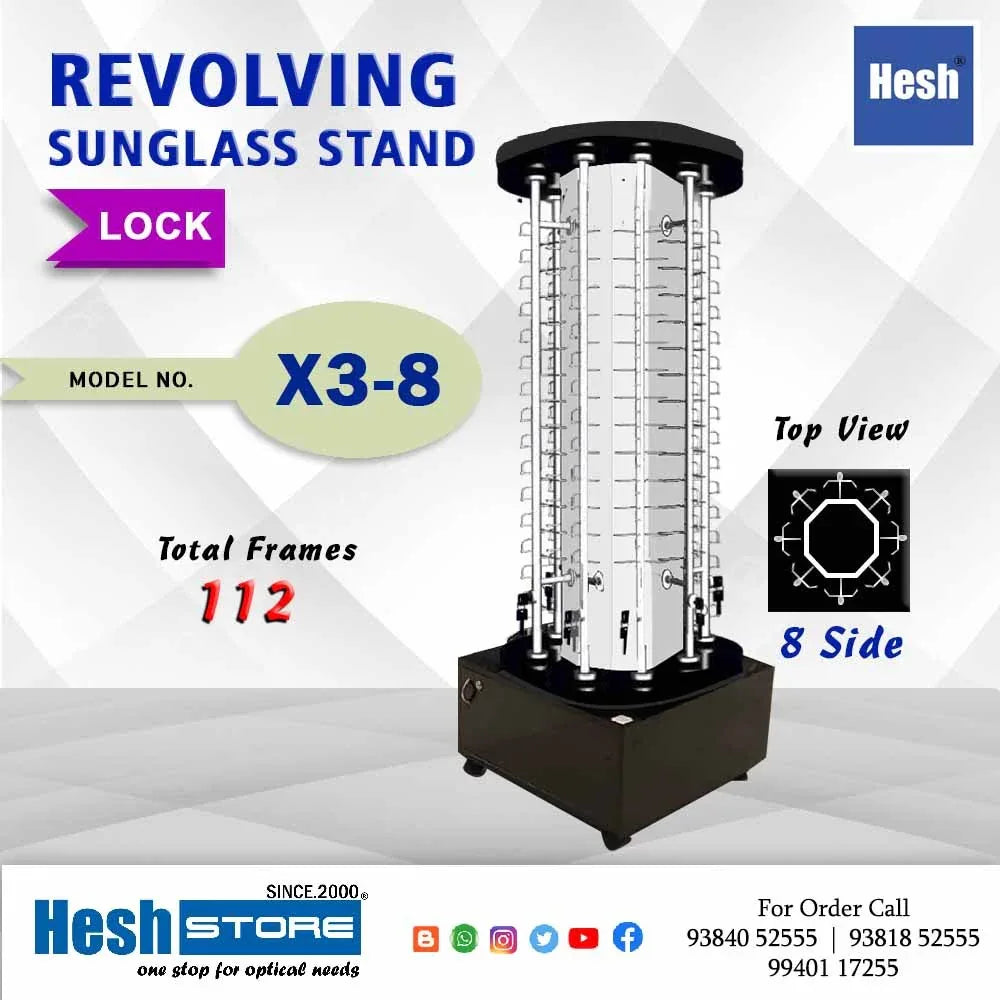 Revolving Floor Stand - X3 - 8 Rod - Heshstore.in