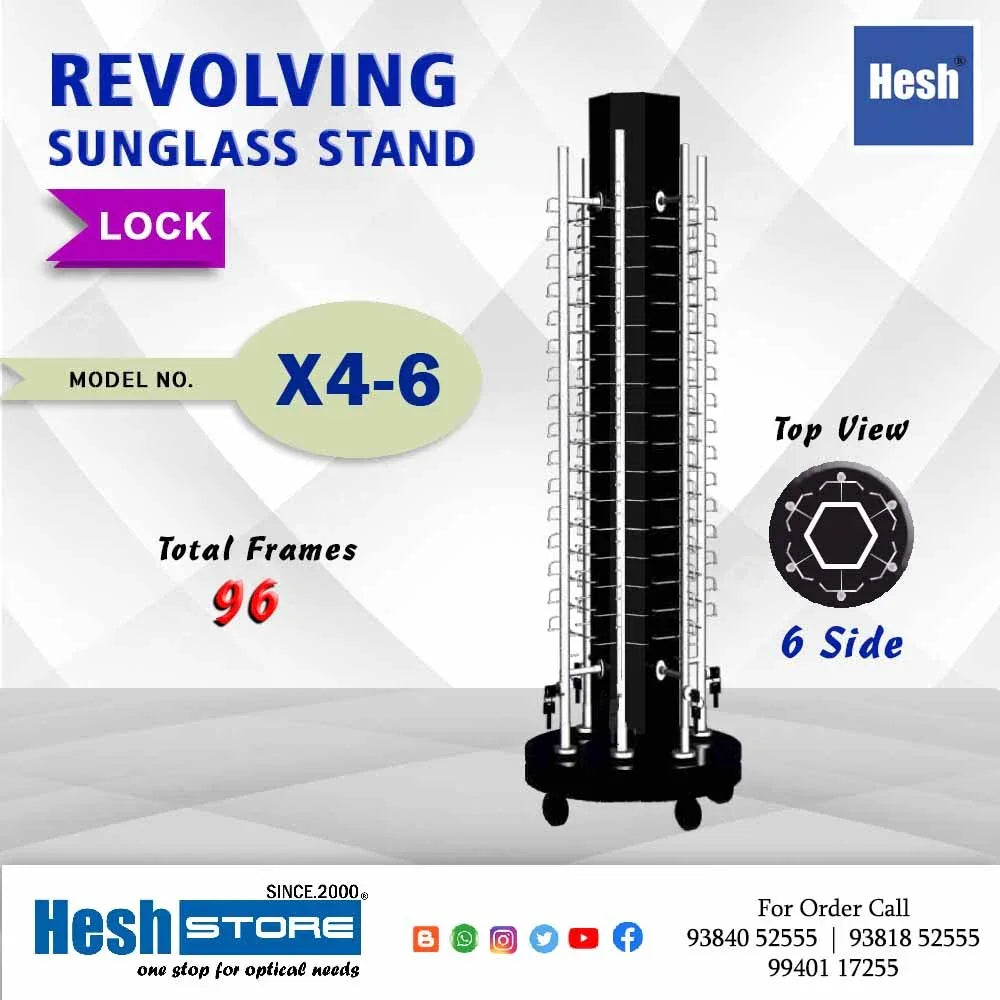 Revolving Floor Stand - X4 - 6 Rod - Heshstore.in