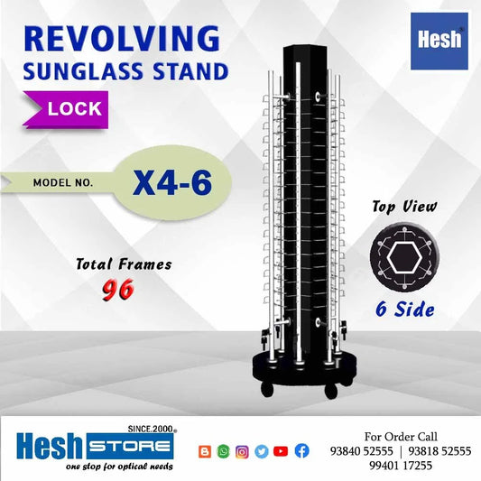 Revolving Floor Stand - X4 - 6 Rod - Heshstore.in