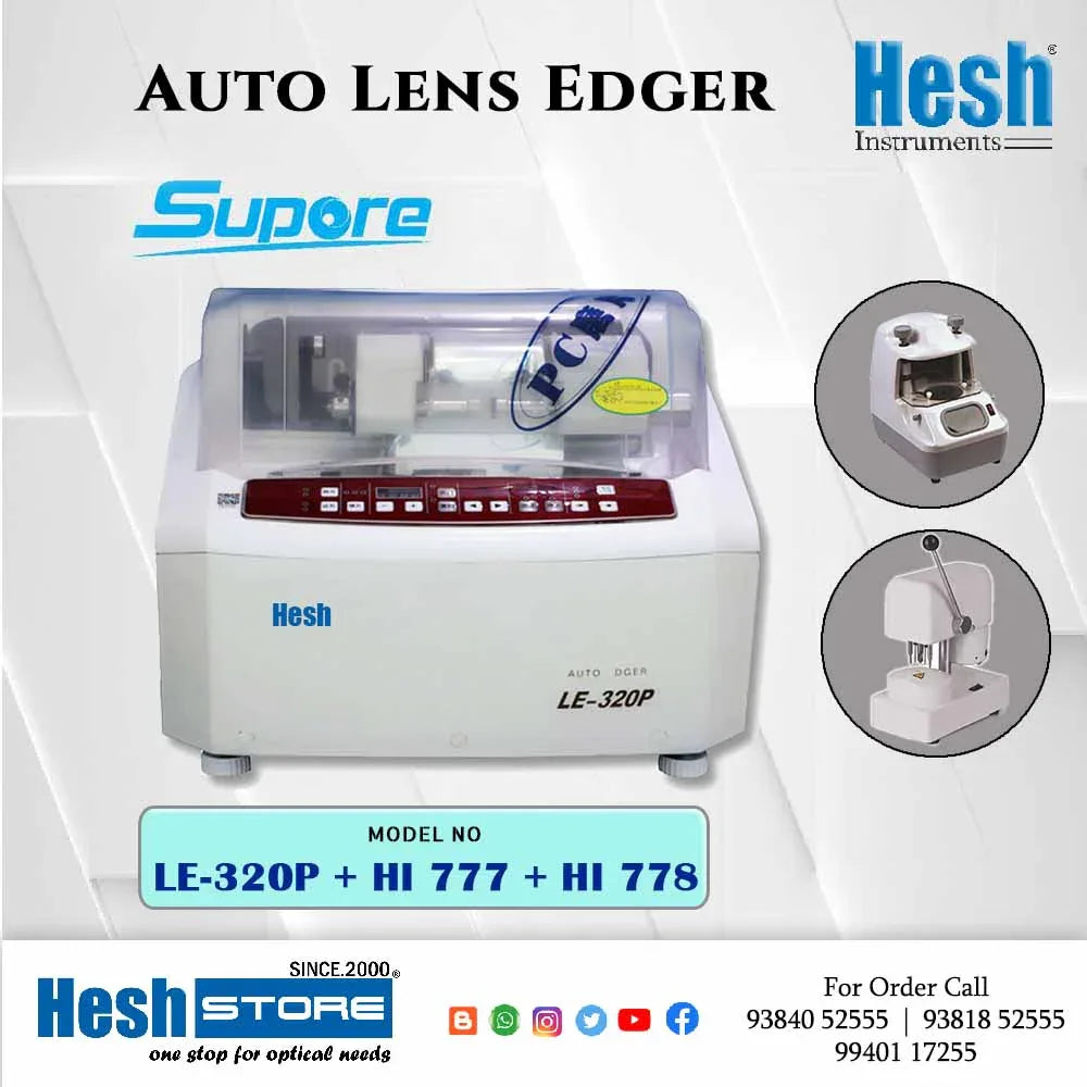 Supore Auto Lens Edger Set - LE 320P + HI 777 + HI 778 - Heshstore.in