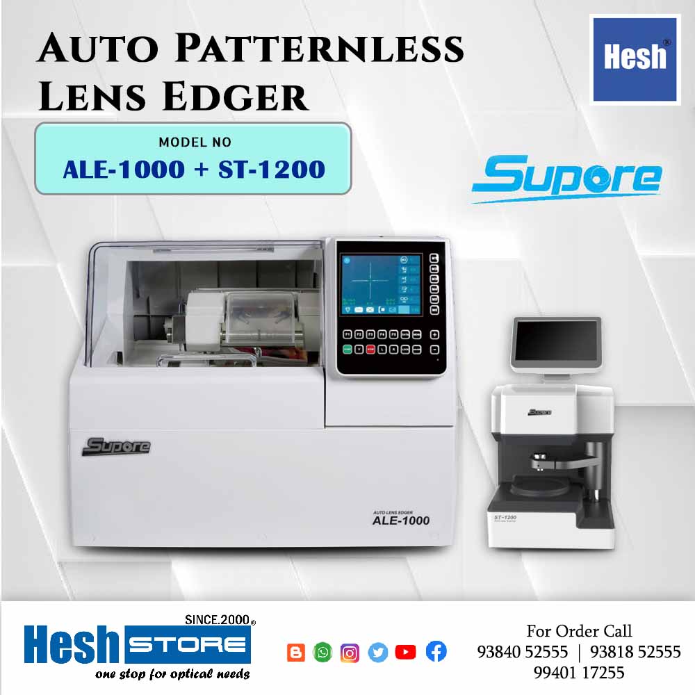 Supore ALE-1000 + ST-1200 Auto Patternless Optical Lens Edger Machine