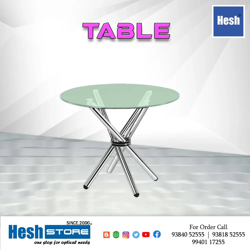 Counselling Table - Cross Leg with Glass - Sales 008 - Heshstore.in