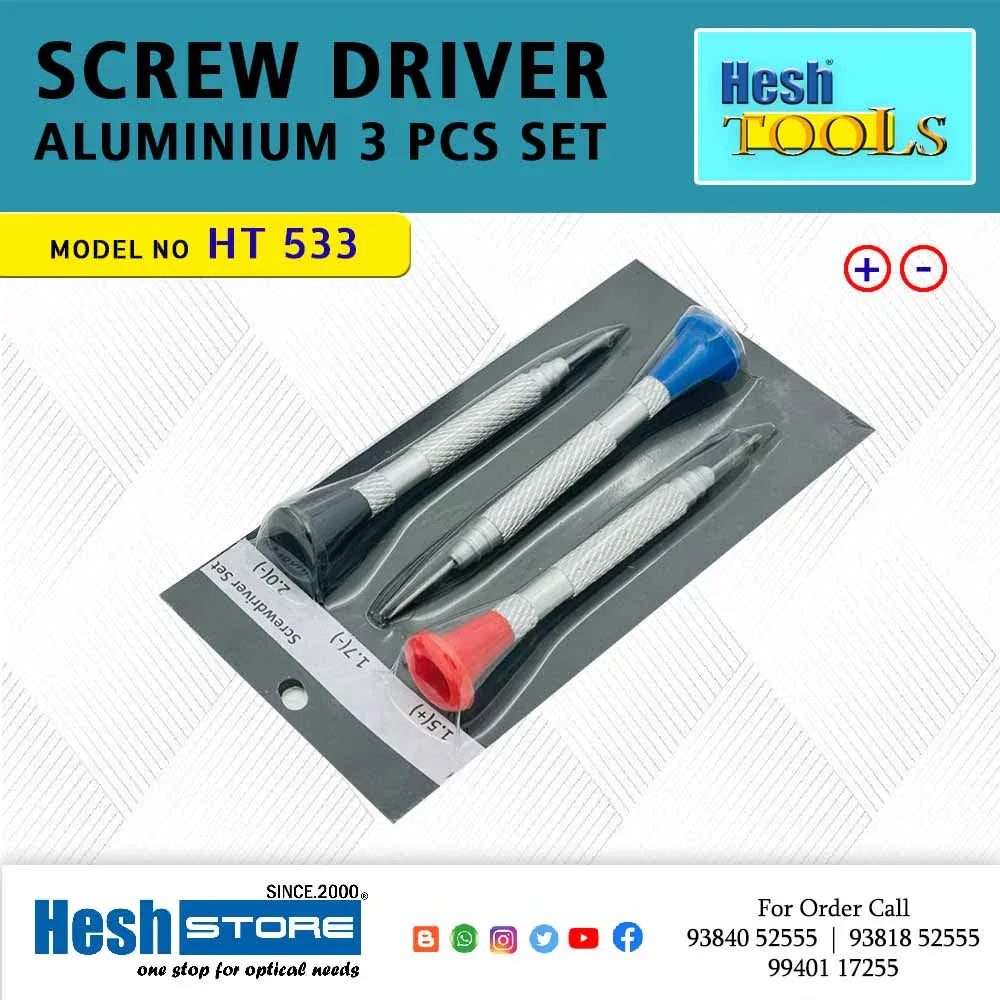 Screw Driver - Aluminium 3pcs Set - HT 533 - Heshstore.in