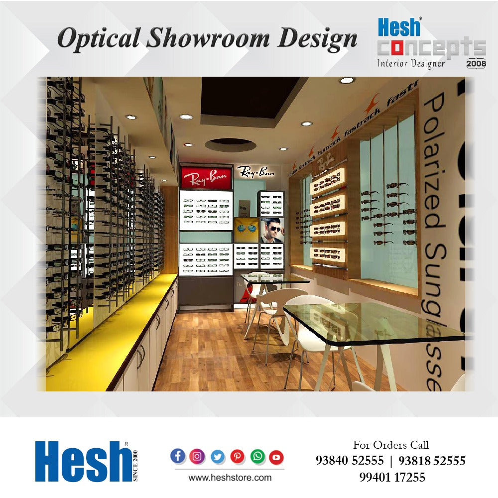 Optical display stand manufacturer in India showroom setup design