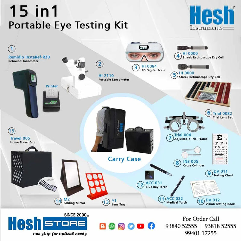 15 in 1 - Portable Eye Testing Kit - Heshstore.in
