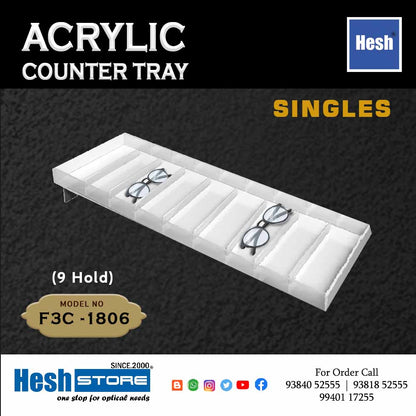 Acrylic Counter Tray SINGLES - F3