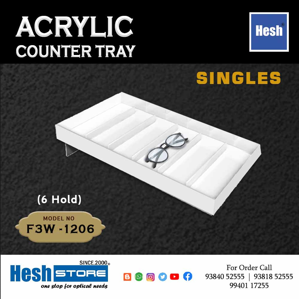 Acrylic Counter Tray SINGLES - F3