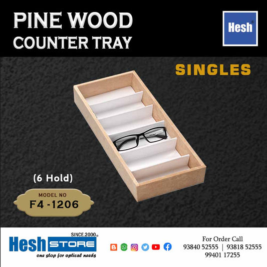 Pine Wood Counter Tray SINGLES - F4