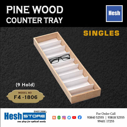 Pine Wood Counter Tray SINGLES - F4