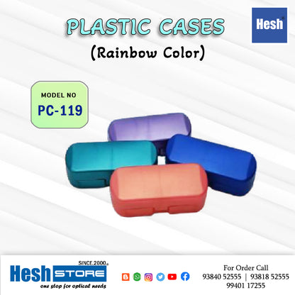 PLASTIC SPECS BOX RAINBOW COLOR