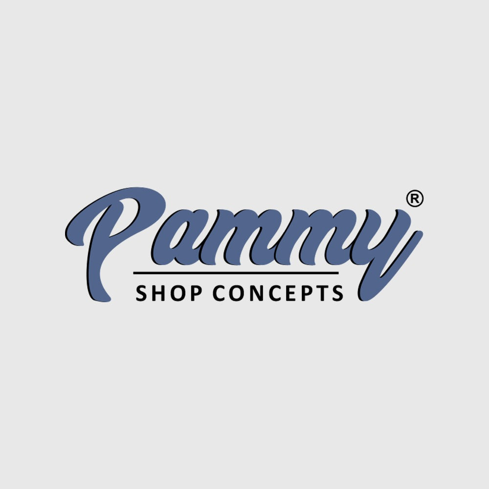 Optical showroom interior design concept Pammy with eyeglass display racks and eyewear frame display walls