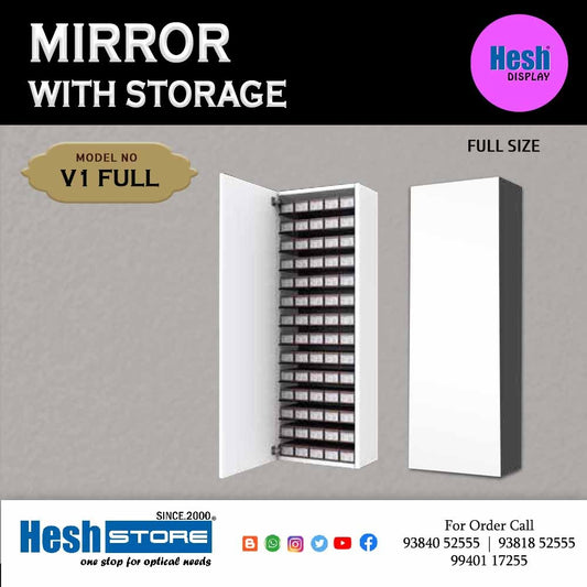 Wall Dispay Mirror & Storage Unit  - V1 Full Size