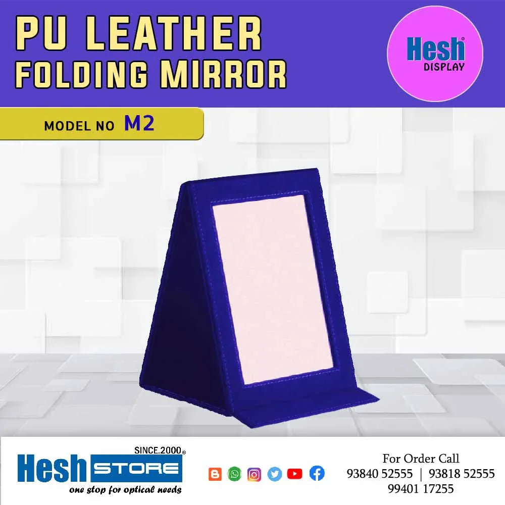 Foldable Pu Leather Face Mirror - M2 - Heshstore.in