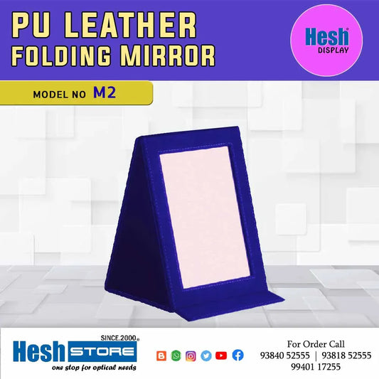 Foldable Pu Leather Face Mirror - M2 - Heshstore.in
