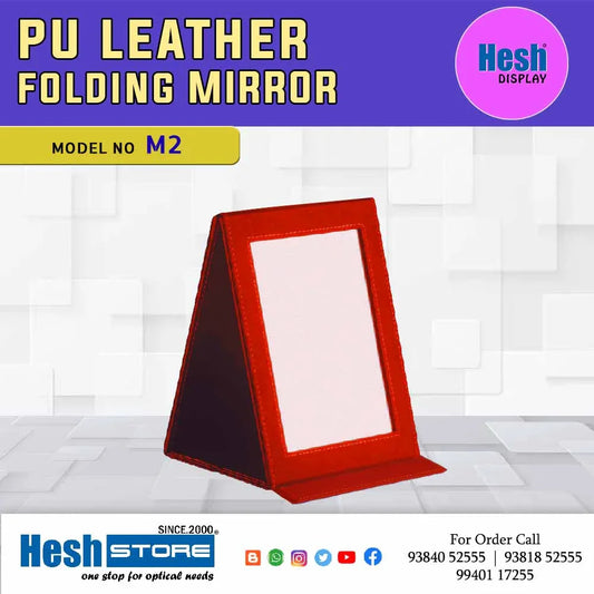 Foldable Pu Leather Face Mirror - M2 - Heshstore.in