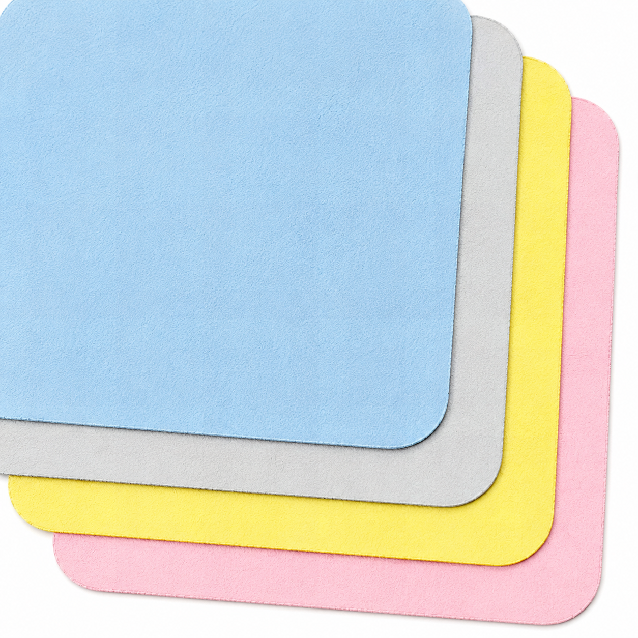 Round Corner Edge Cut Microfiber Cleaning Cloth